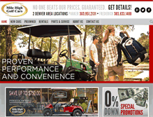 Tablet Screenshot of milehighgolfcars.com